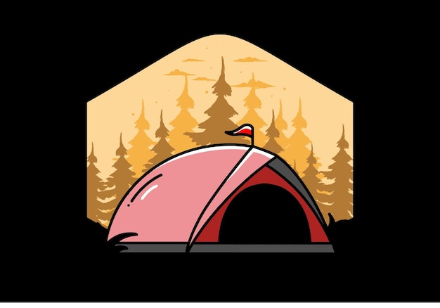 Premium Vector | Dome tent camping illustration badge design