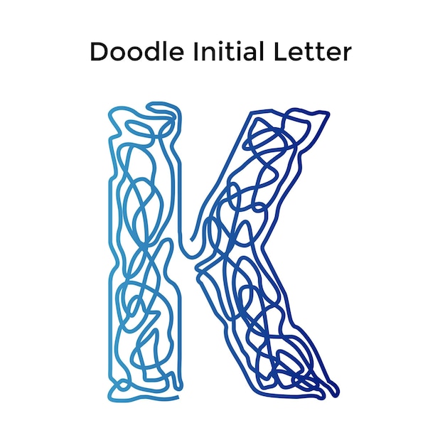 Premium Vector | Doodle letter font k