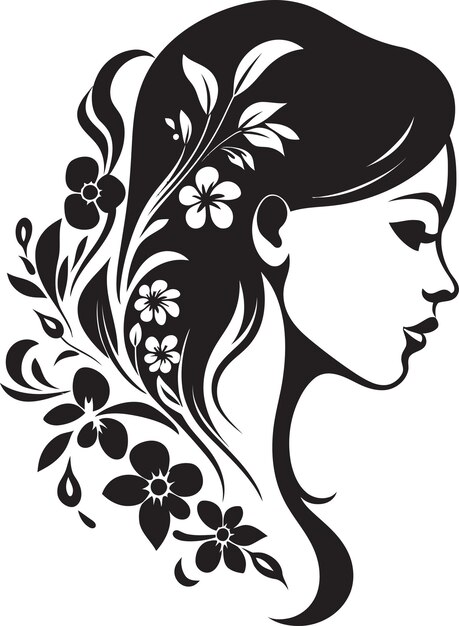 Premium Vector | Elegant Botanical Glamour Vector Woman Icon Graceful ...