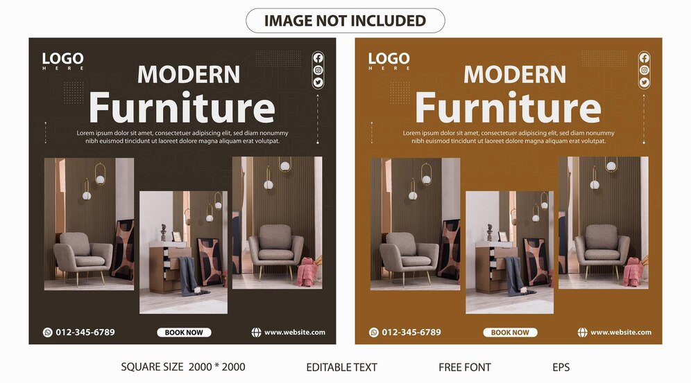 Premium Vector | Eps post template for furniture