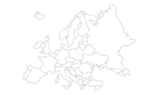 Premium Vector | Europe map outline