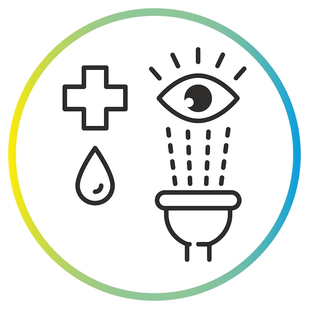 Premium Vector | Eye wash procedure icon