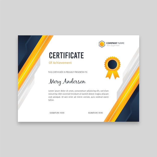 Premium Vector | Flat elegant certificate template