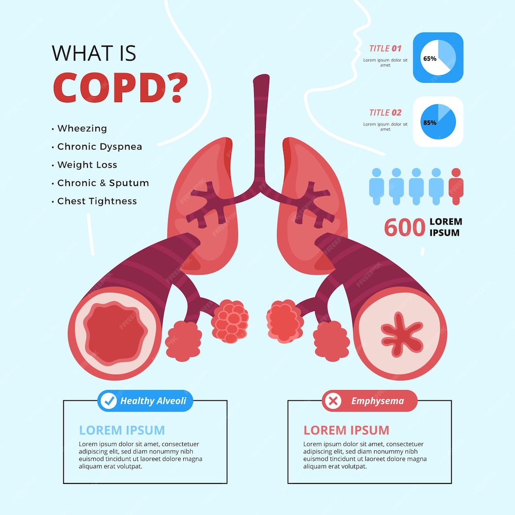 Premium Vector | Flat-hand drawn copd infographic