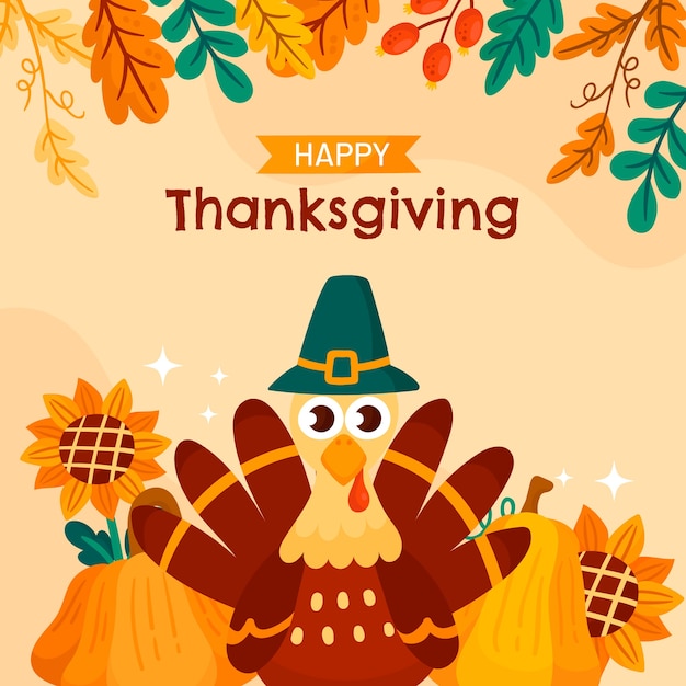 Premium Vector | Flat illustration for thanksgiving celebration