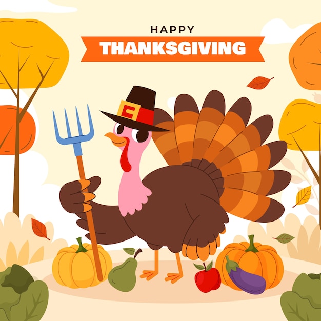 Premium Vector | Flat thanksgiving celebration illustration