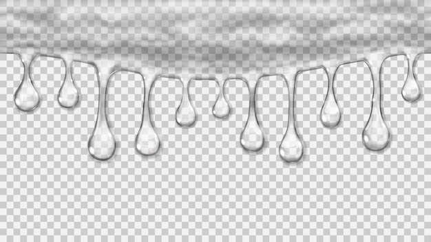 Premium Vector | Flowing or hanging transparent seamless repeatable drops