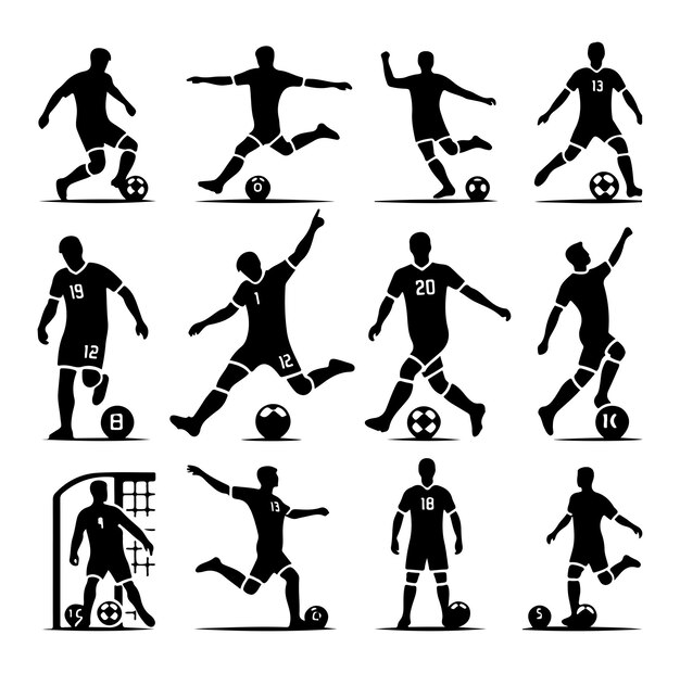 Premium Vector | Football player silhouettes vector illustration