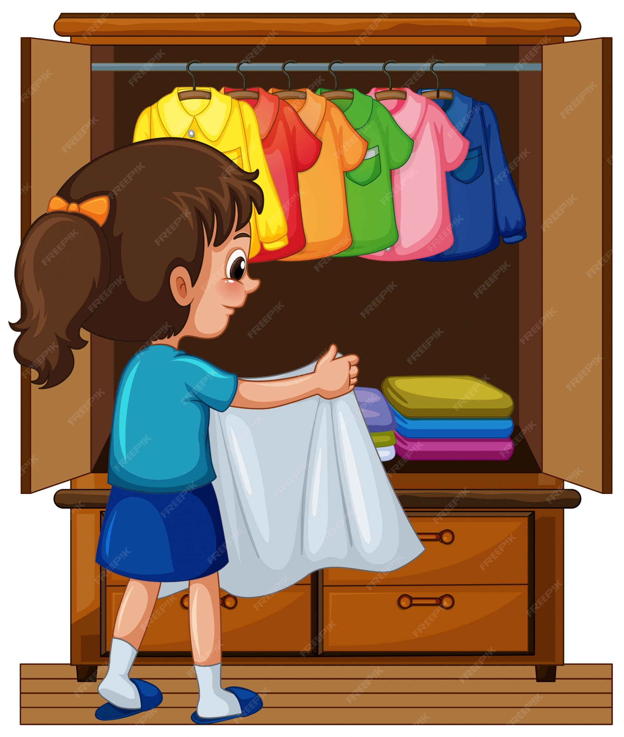 Clipart Putting On Clothes