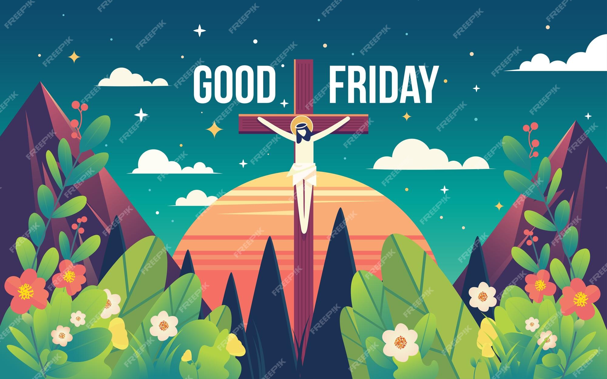 Premium Vector | Good friday or easter day flat vector background template