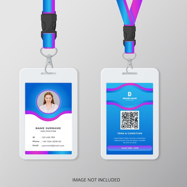 Premium Vector | Gradient modern id card design template