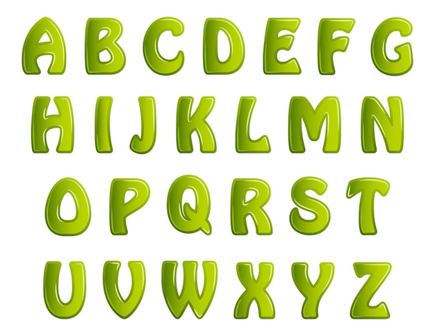 Premium Vector | Green shiny letters holiday fonts