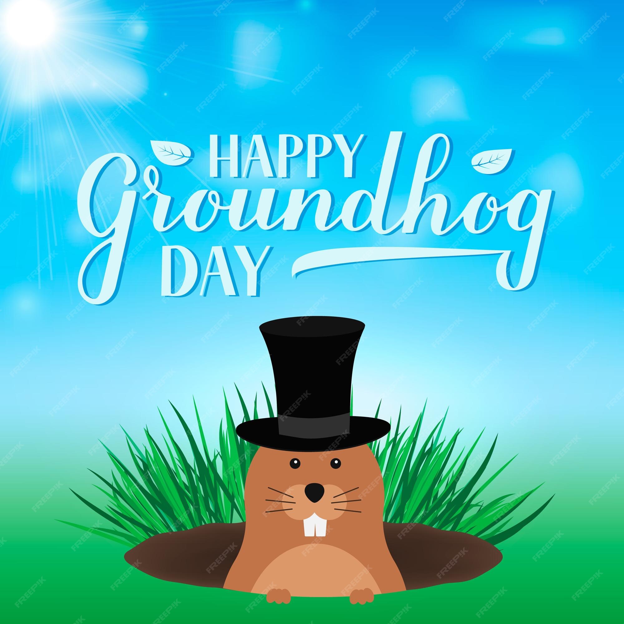 Premium Vector | Groundhog day vector illustration with modern ...