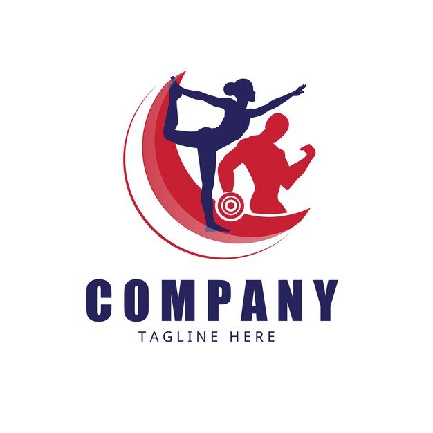 Premium Vector | Gymnastics logo with Vector illustration