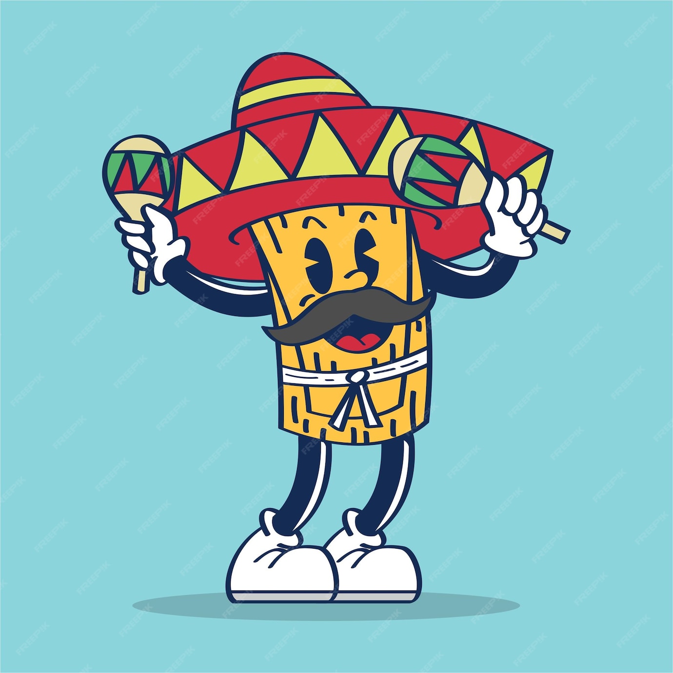 Premium Vector | Hand drawing cartoon illustration of a tamale wearing ...