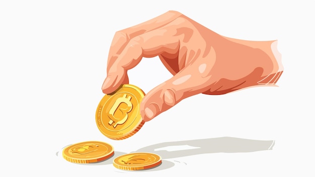 A hand holding a gold coin that says euro | Premium AI-generated vector