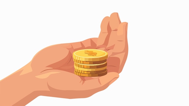 A hand holding a gold coin that says gold coins | Premium AI-generated ... image.