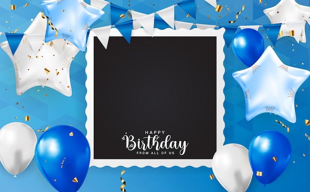 Premium Vector | Happy birthday congratulations banner design with ...