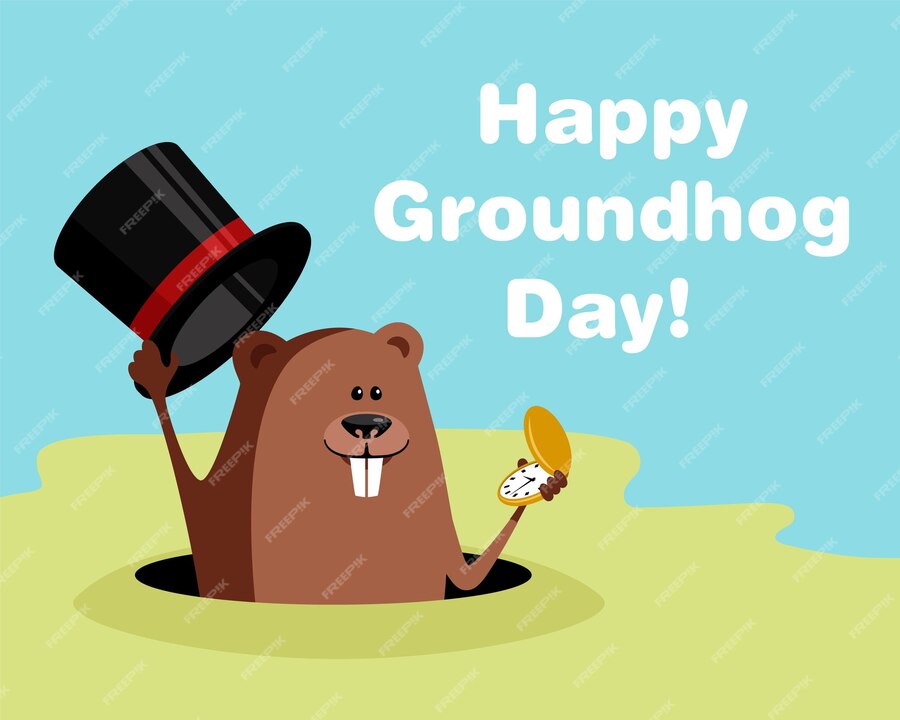 Premium Vector | Happy groundhog day celebration. funny vector cartoon ...