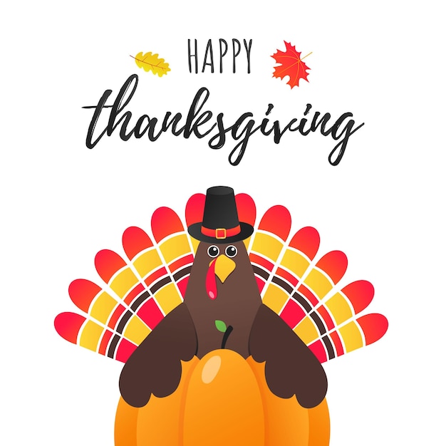 Premium Vector | Happy thanksgiving day flat style design poster vector ...