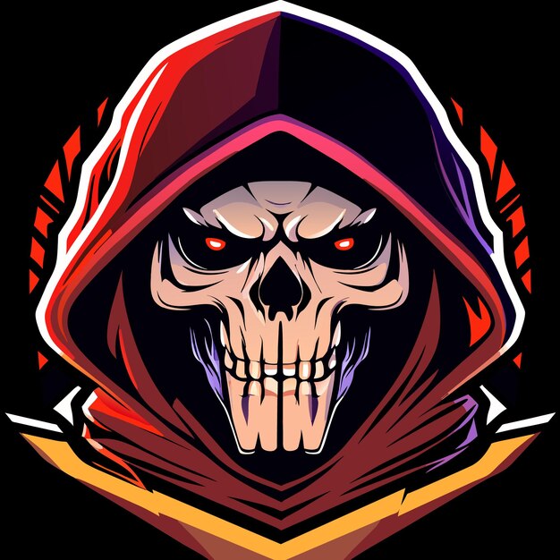 Premium Vector | Hooded skull graphics for tshirts