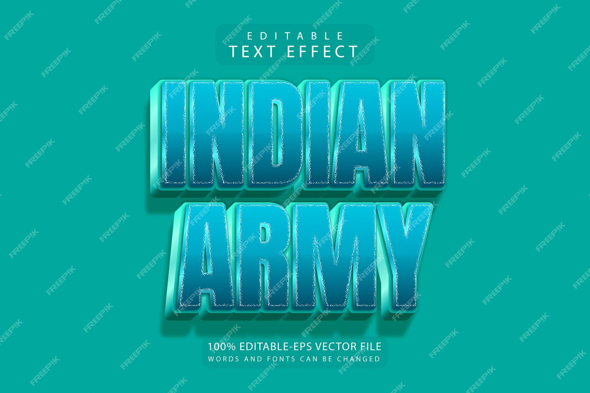 Premium Vector | Indian army editable text effect 3 dimension emboss ...