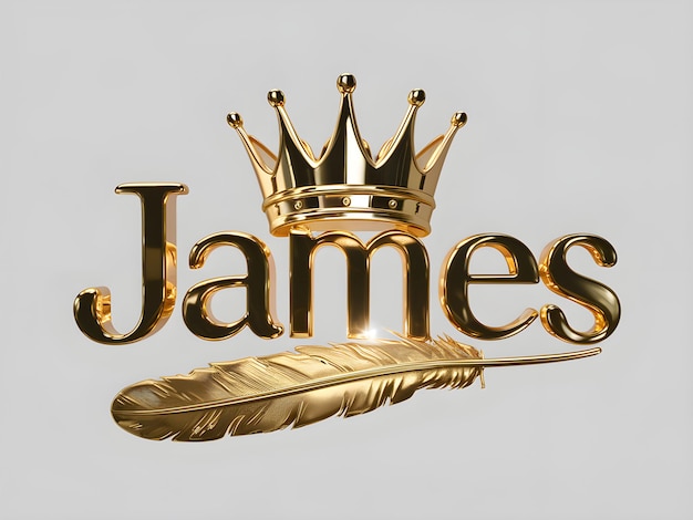 Premium Vector | James Name Logo Design James Name in Elegant Font Gold ...