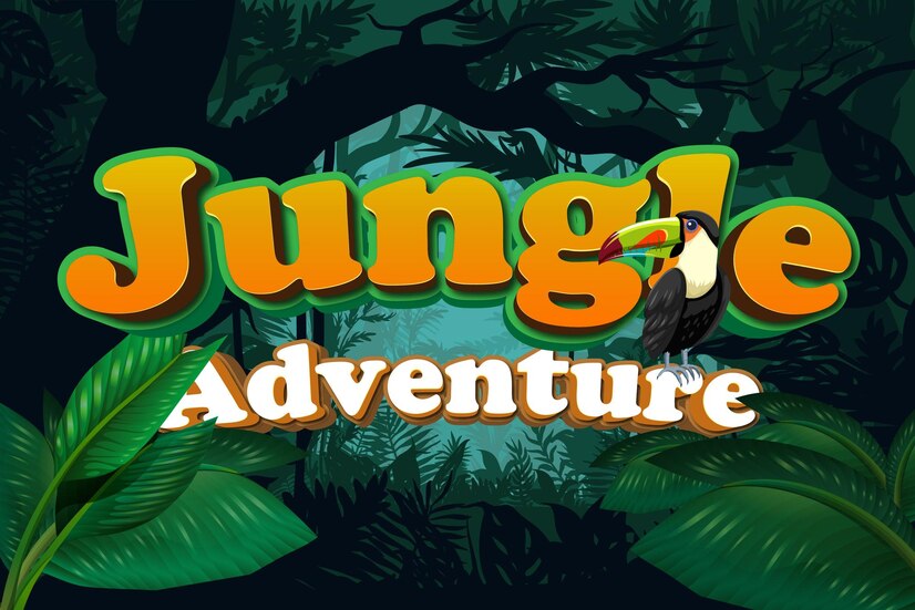 Premium Vector | Jungle adventure typography