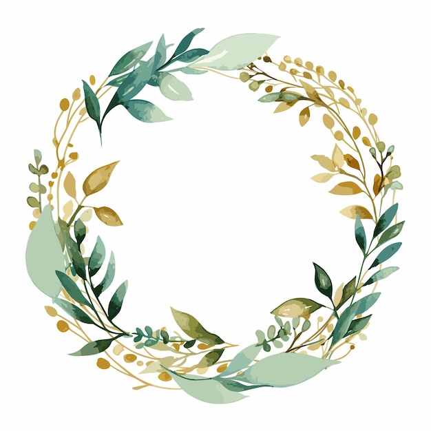 Premium Vector | Leaves watercolor frame