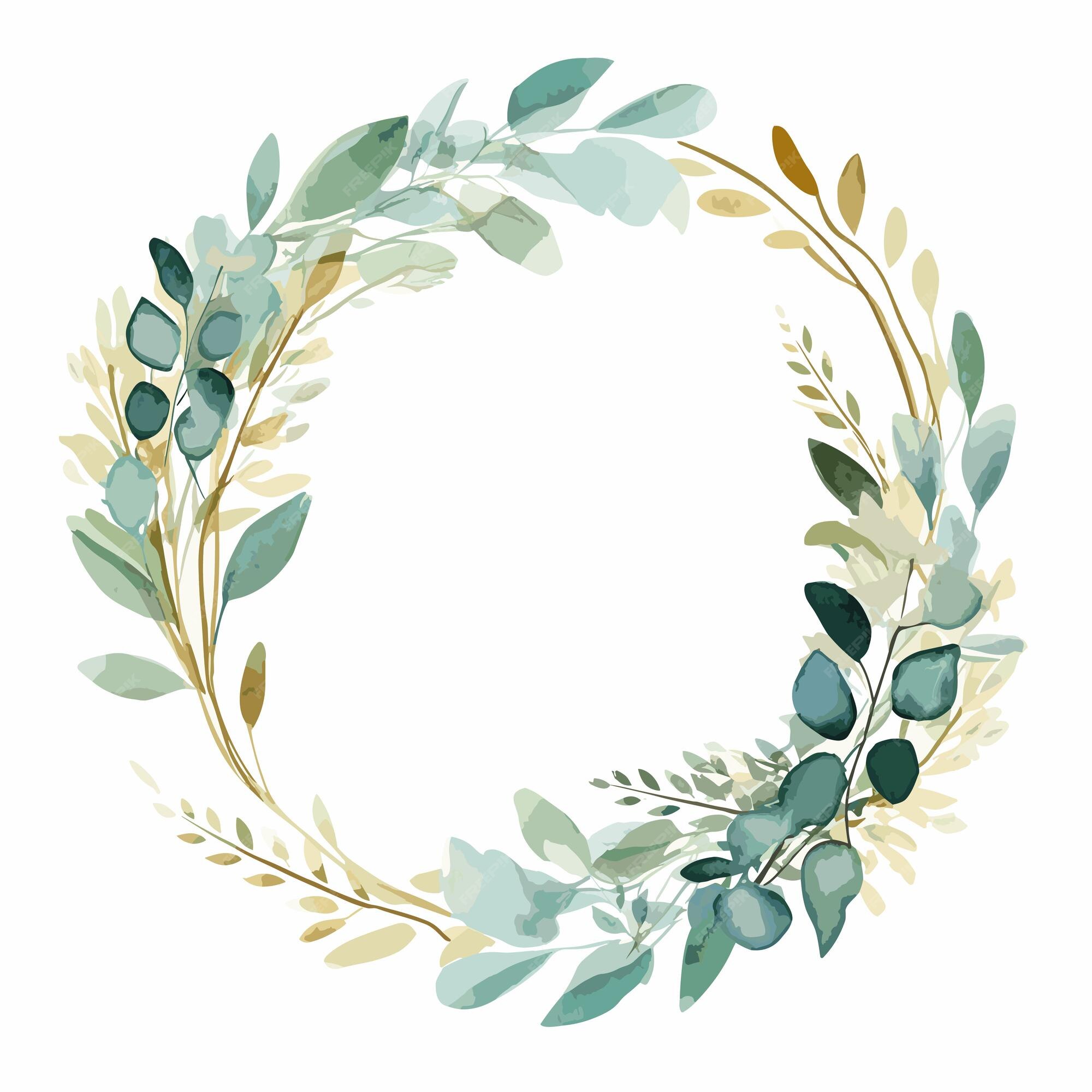 Premium Vector | Leaves watercolor frame