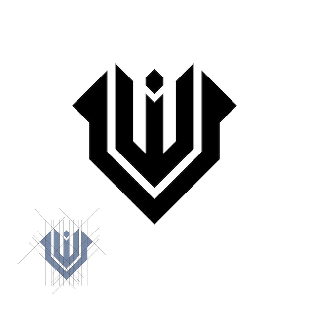 Premium Vector | Letter u w logo design vector