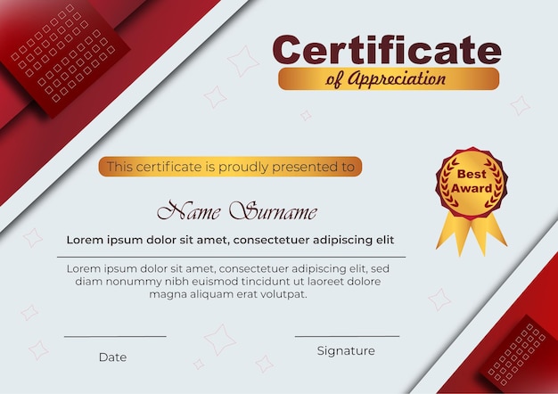 Premium Vector | Luxury certificate design template with gold color