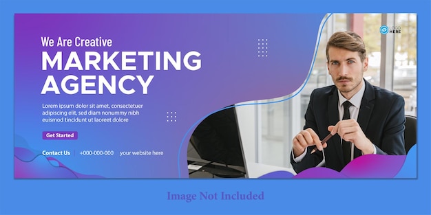 Premium Vector | Marketing agency web banner or social media cover template