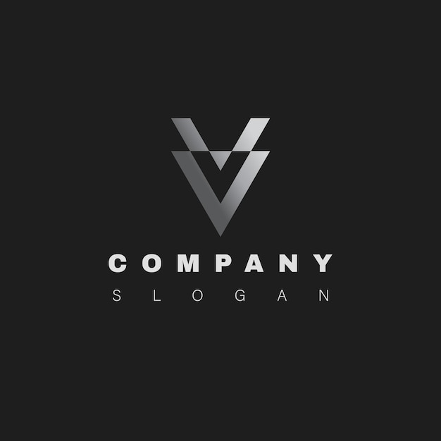 Premium Vector | Metallic V letter shape Dark background Sleek elegant ...