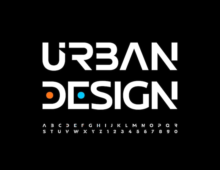 Premium Vector | Modern banner urban design trendy futuristic alphabet ...