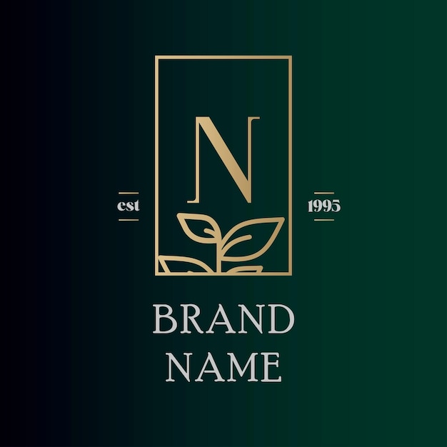 Premium Vector | N gold luxury logo