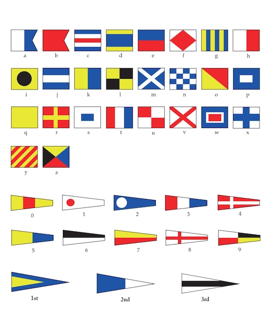 Premium Vector | Nautical flags phonetic alphabet and numbers EPS10 ...