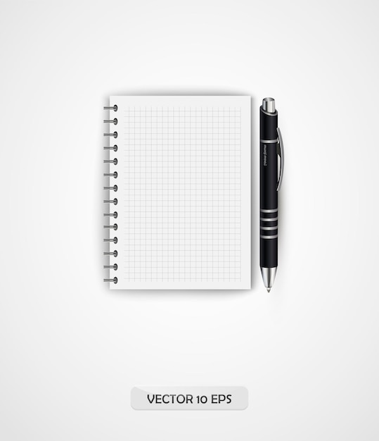 Premium Vector | Notebook and pen Vector illustration