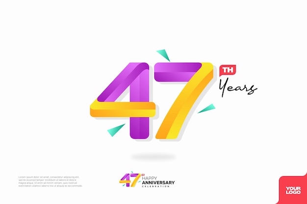 Premium Vector | Number 47 logo icon design 47th birthday logo number ...