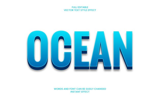 Premium Vector | Ocean text effect