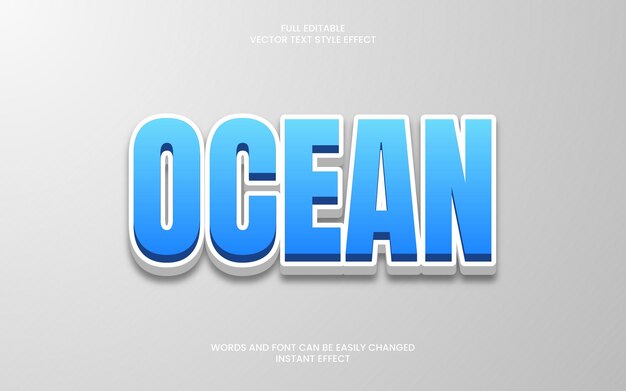 Premium Vector | Ocean text effect