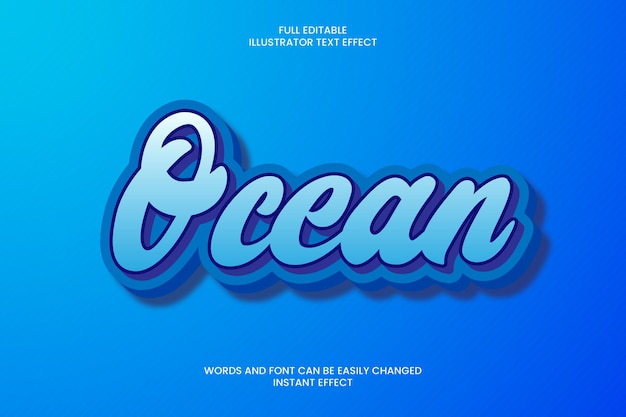 Premium Vector | Ocean text effect