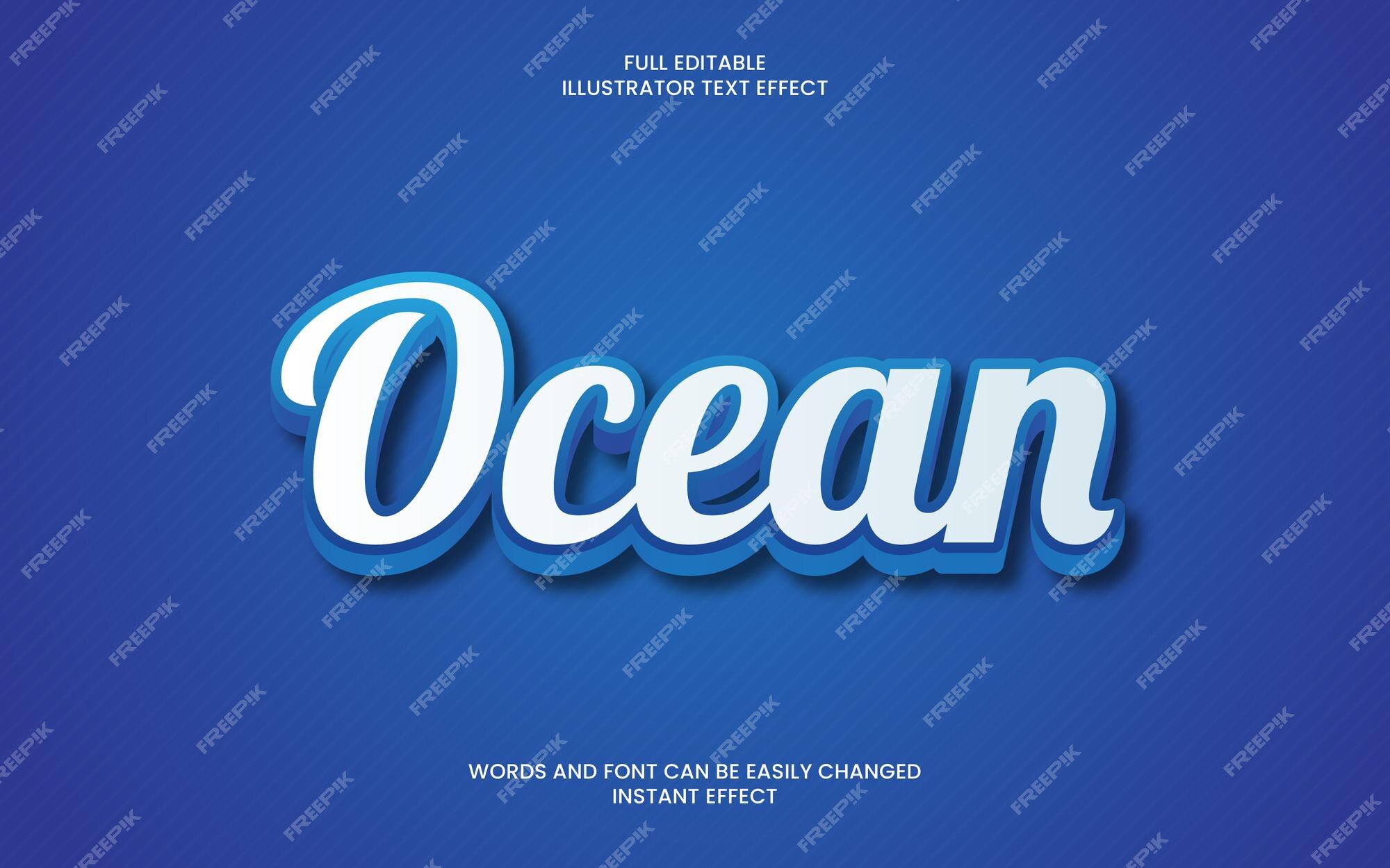 Premium Vector | Ocean Text Effect