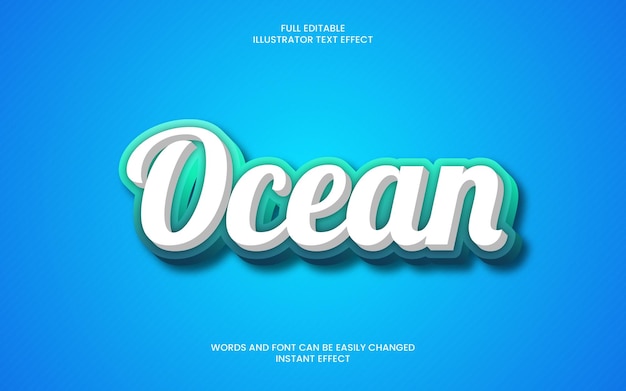 Premium Vector | Ocean text effect