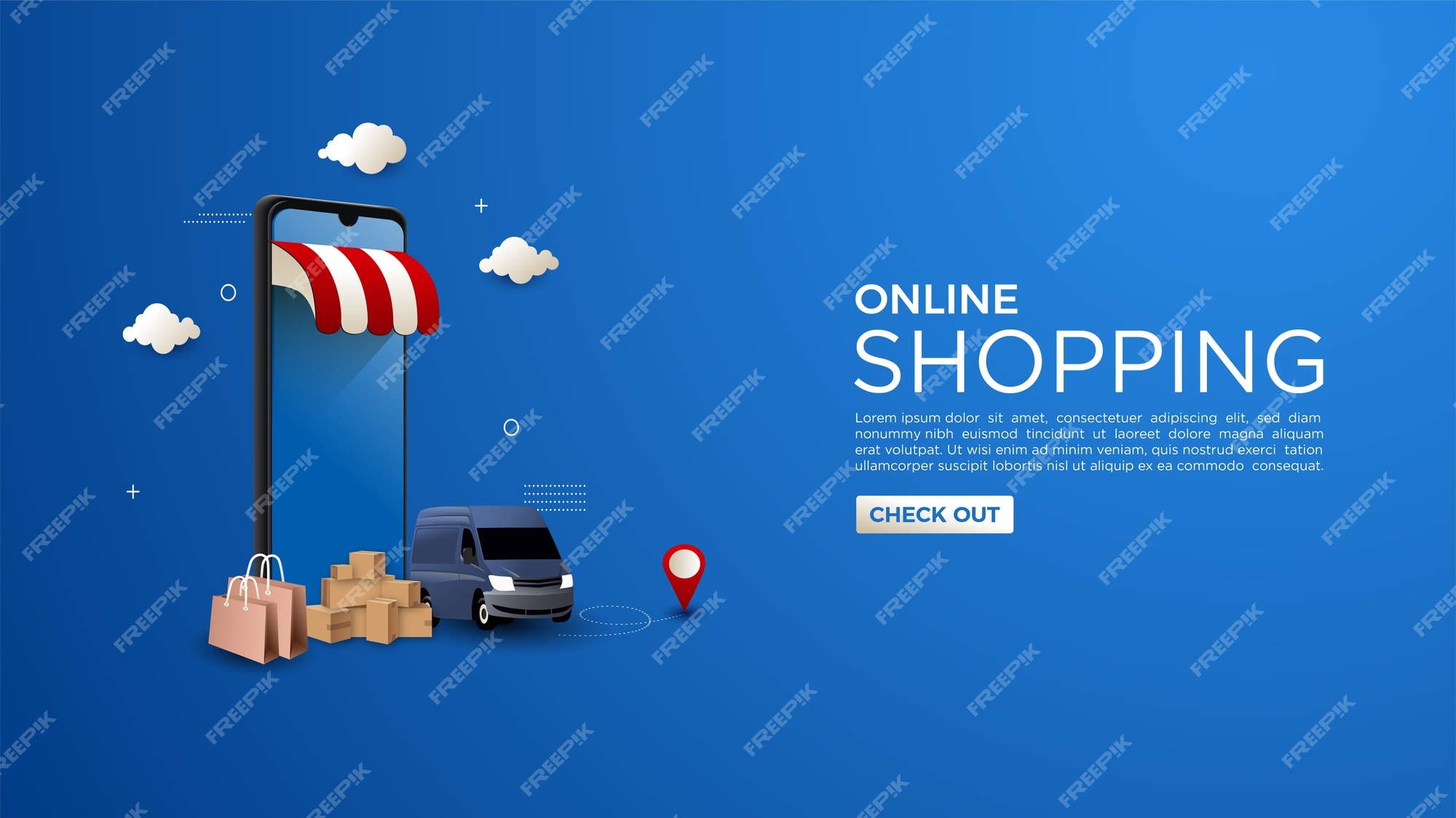 Premium Vector | Online shopping background with the concept of online  delivery