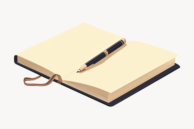 Open notebook with pen | Premium AI-generated vector