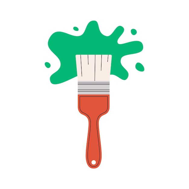 Premium Vector | Paintbrush with paint splash