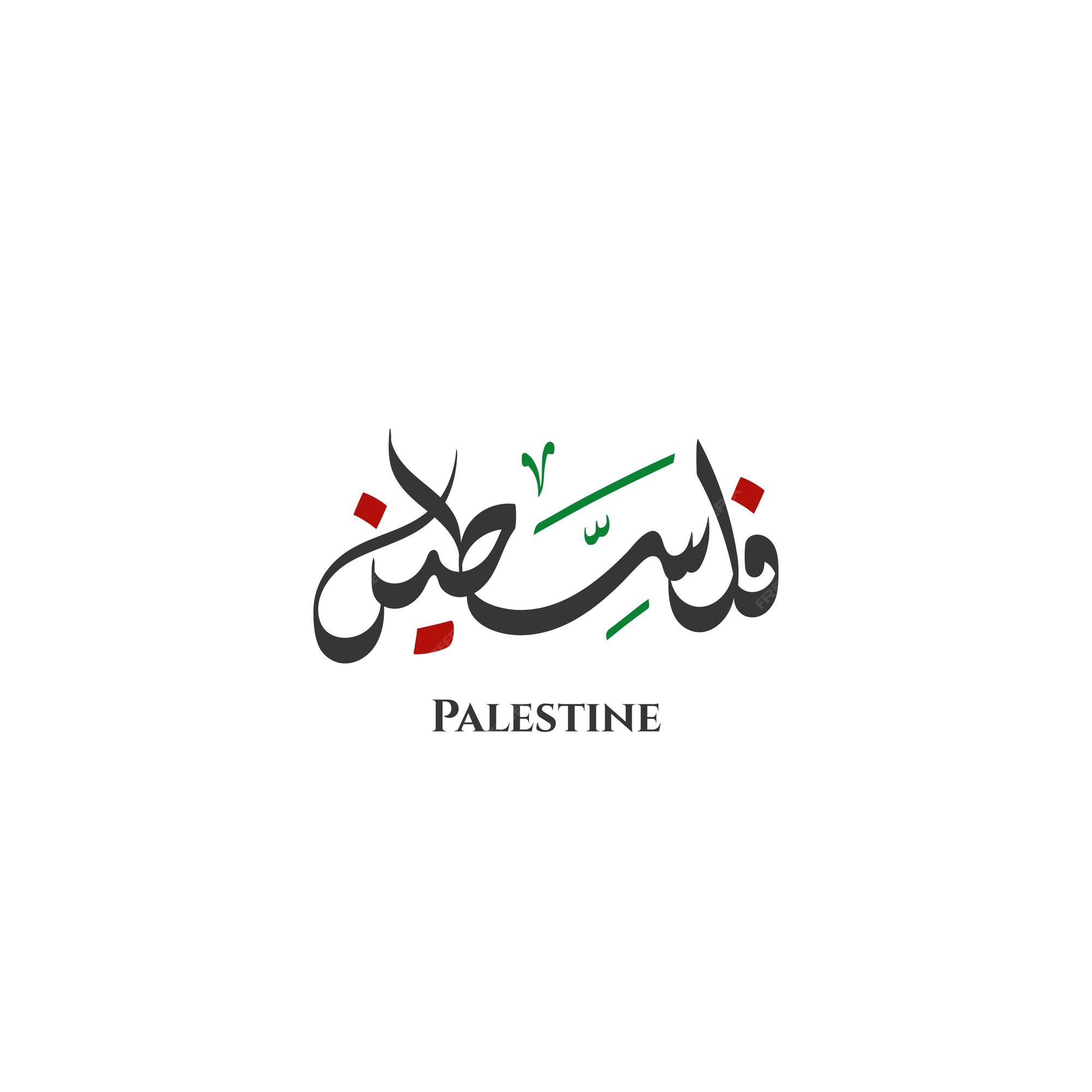 Premium Vector | Palestine word in arabic diwani calligraphy