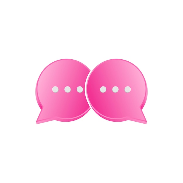 Premium Vector | Pink 3d vector chat icon