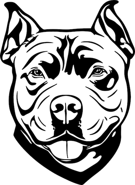 Pitbull Black And White Clip Art